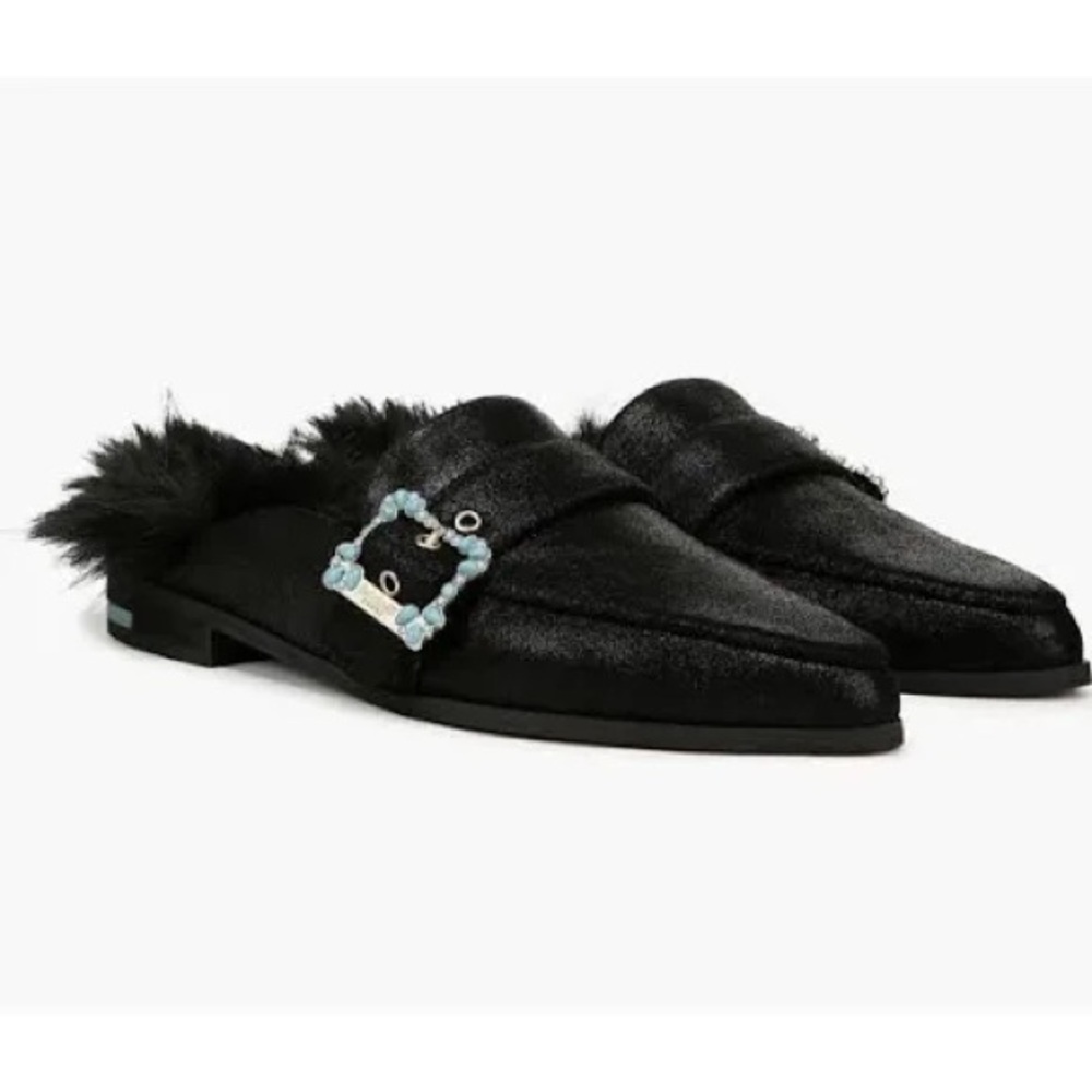 NWOT; Dr. Scholl's x Iris Apfel Womens Mr. Carl Mule Black Leather⚫️ - Picture 4 of 9